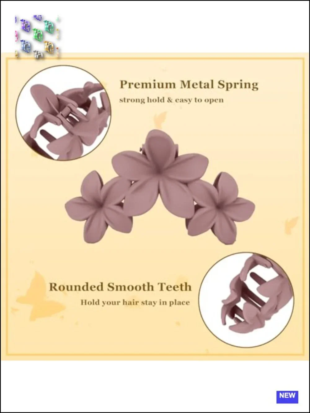 4 Pcs Large Matte Non-Slip Claw Hair Clips Strong Hold Jaw Clips Accessories